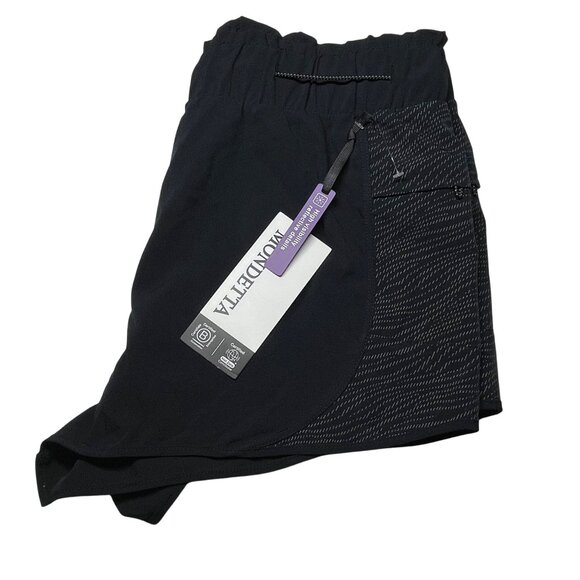 Mondetta Women's Black Shorts L - NWT RunningShine Bright Recycled Fabric Moistu - Picture 9 of 10